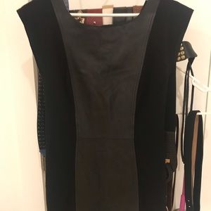 Aqua Leather cocktail dress.